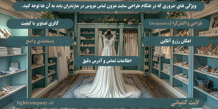 ویژگی های سایت مزون لباس عروس