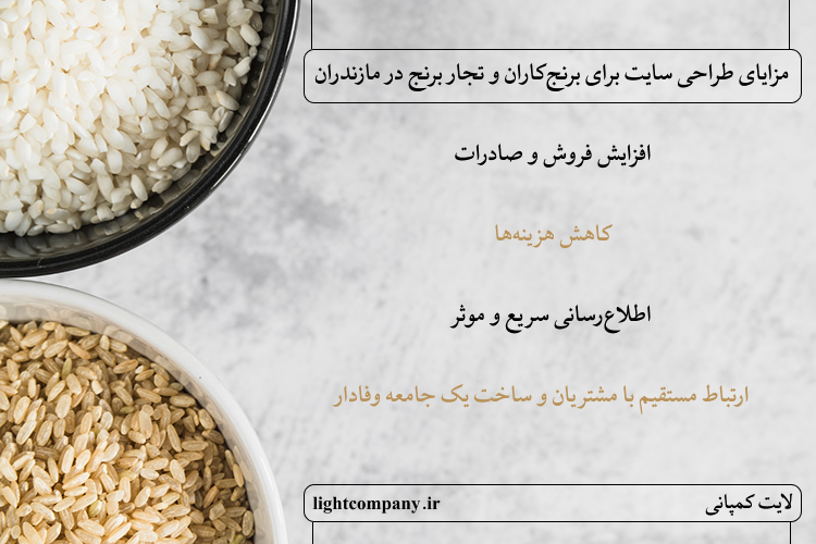 مزایای طراحی سایت برنج