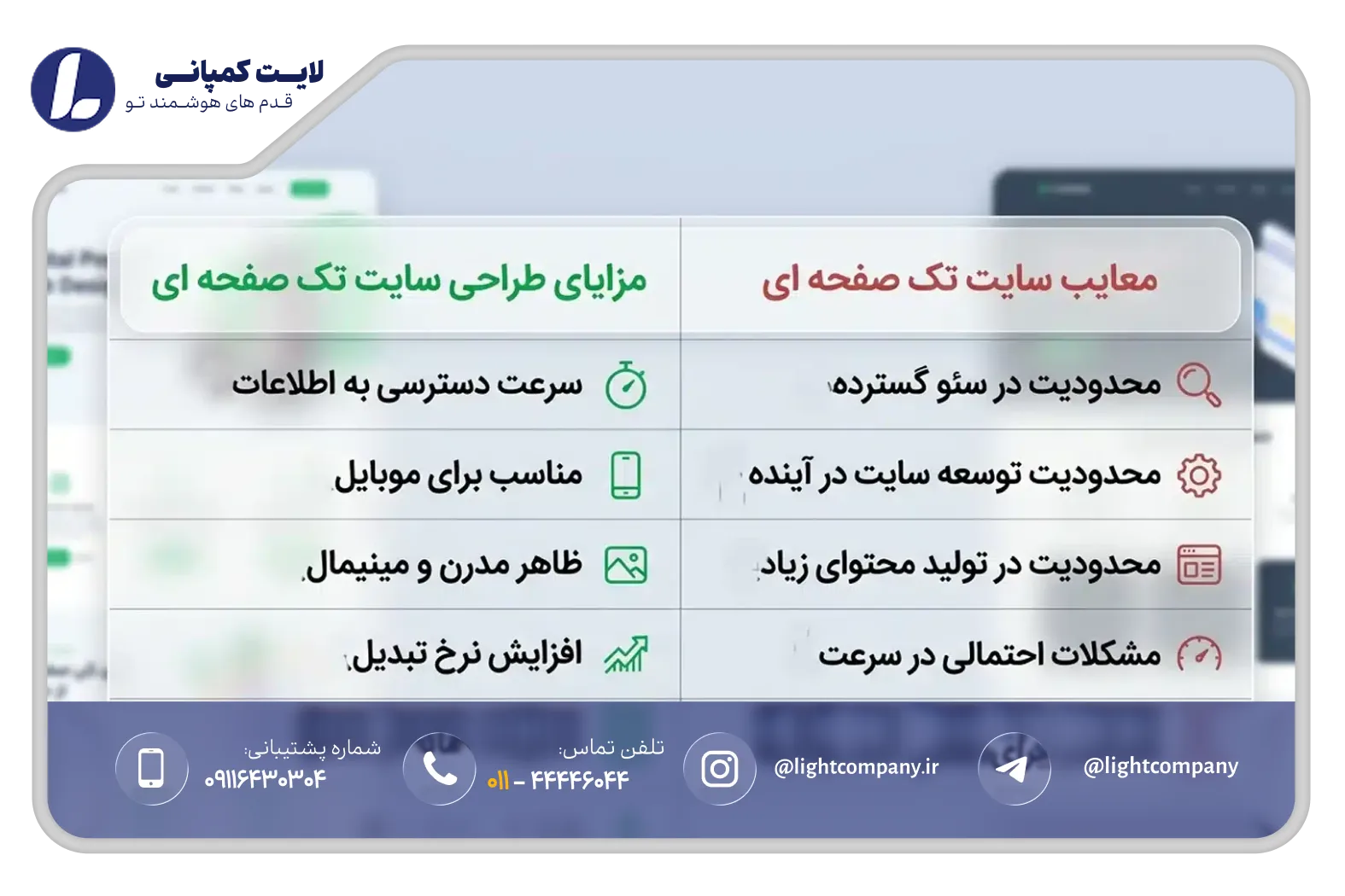 مزایا و معایب سایت تک صفحه ای