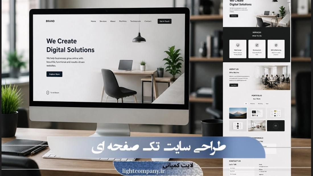 خدمات طراحی سایت تک صفحه ای